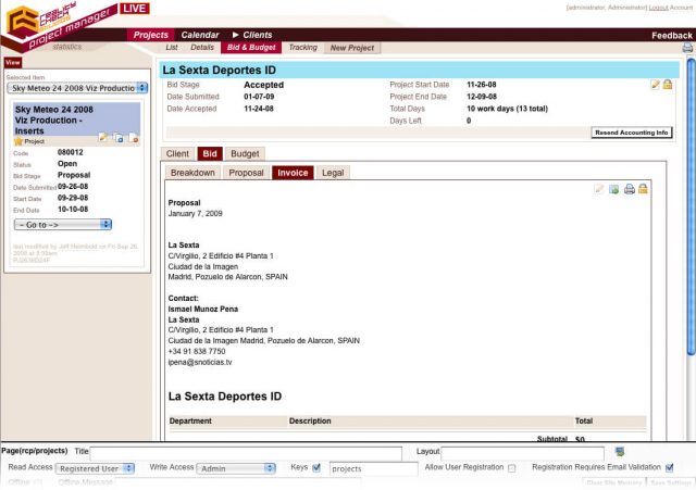 RCS Project Database | Web Application Development