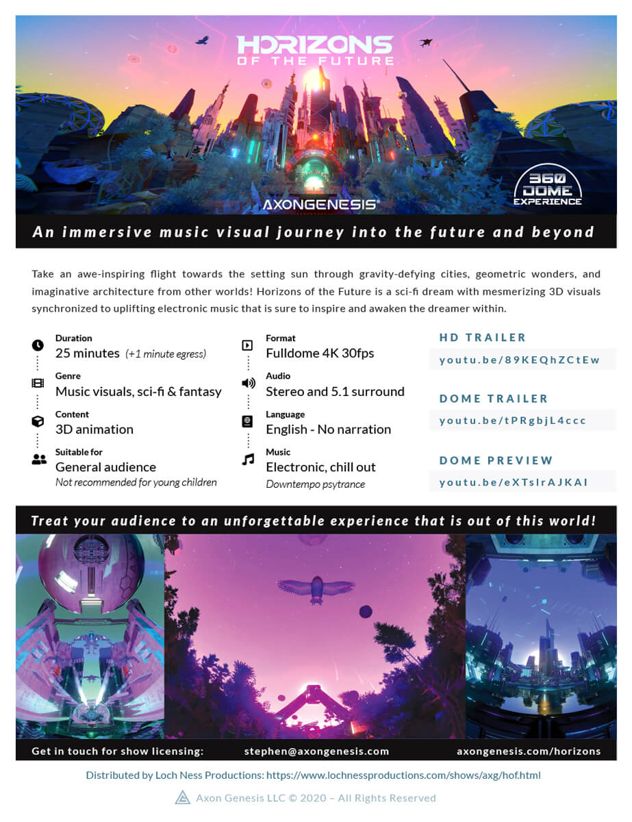 Horizons of the Future OneSheet An immersive music visual journey into the future and beyond
